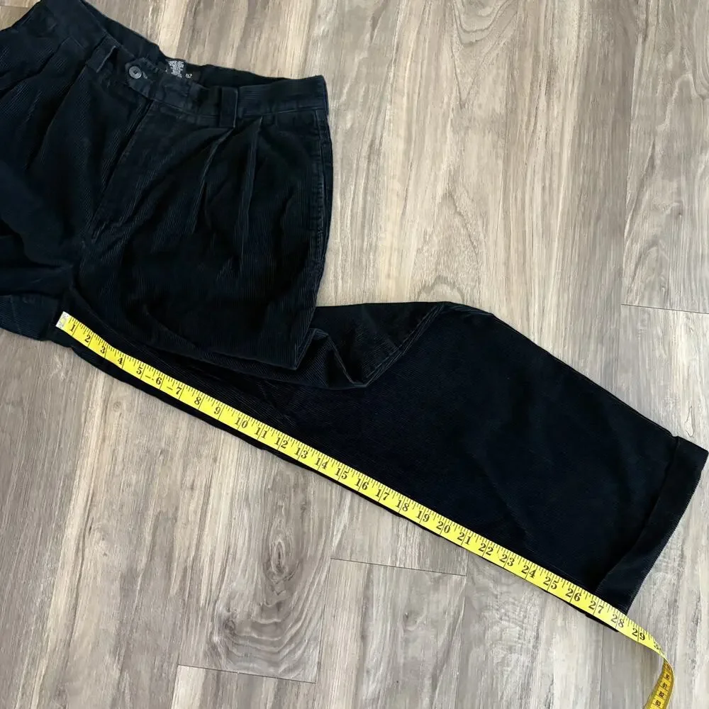 Vintage Corduroy Pants Men's Size 32x28 Black Murano 1990s Pleated
